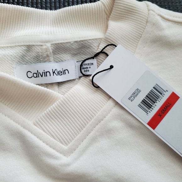 Calvin Klein Relaxed Fit White Sweatshirt - Picture 5 of 6